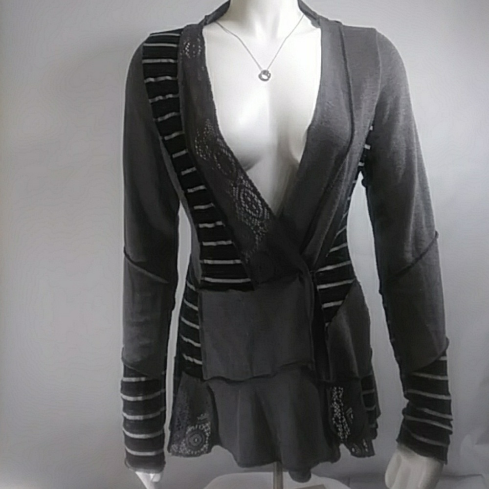Day Trip Cardigan Sweater Girls Gray Large